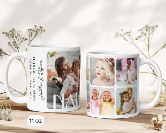Custom NANA Photo Mug Personalized Message for Grandma Worlds Best Nana Ever Gift 70th Birthday Photo Keepsake for Granny Custom Picture Mug - LAUMIANstudio