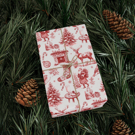 Vintage Blue Christmas Wrapping Paper Old Fashioned Gift Wrap Grandma Christmas Gift Wrap Traditional Print Gift Paper Vintage Toile Blue - LAUMIANstudio