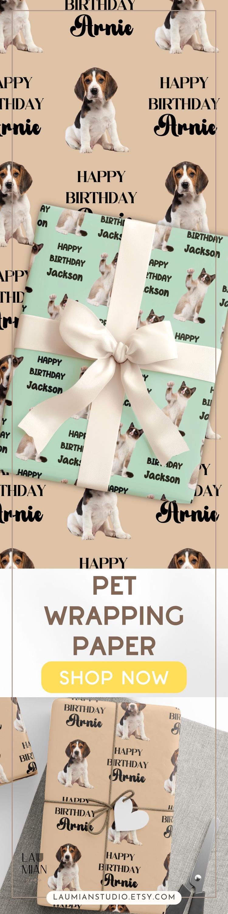 Cat Photo Gift Wrap Funny Pet Wrapping Paper Cat Birthday Wrapping Paper Roll Pet Lover Wrapping Paper Pet Owner Gift Idea Funny Gift Wrap - LAUMIANstudio