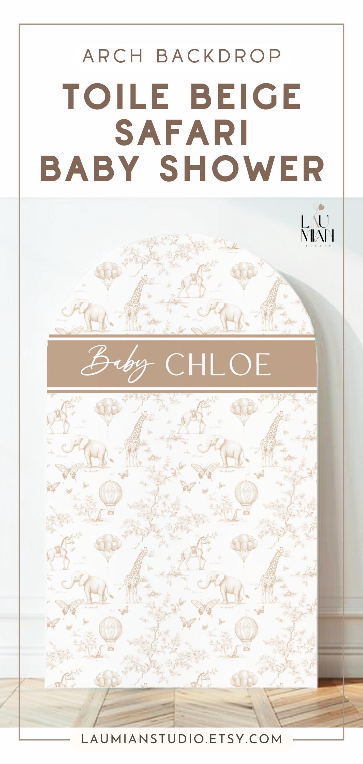 Personalized Beige Toile Arch Panel DIY Baby Shower Giant Decor Beige Baby Shower Custom Toile Arch Backdrop Baby Shower Welcome Sign Beige - LAUMIANstudio