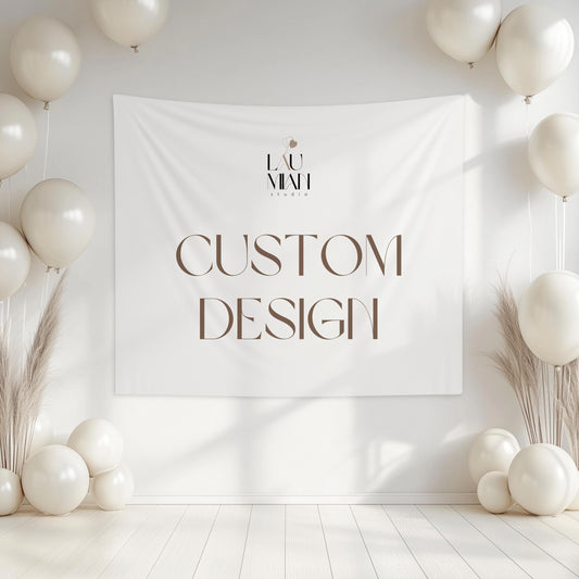 CUSTOM DESIGN Bachelorette Backdrop Made to Order Custom Baby Shower Banner Custom Birthday Backdrop Custom Gender Reveal Banner Custom Sign - LAUMIANstudio