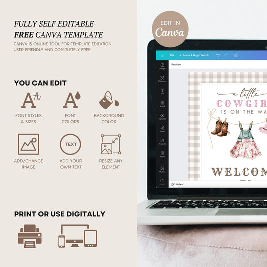 Little Cowgirl Welcome Sign Cowgirl Clothes Welcome Sign Pink Rodeo Baby Shower Poster Girl Wild West Welcome Sign Girl Western Shower Decor - LAUMIANstudio