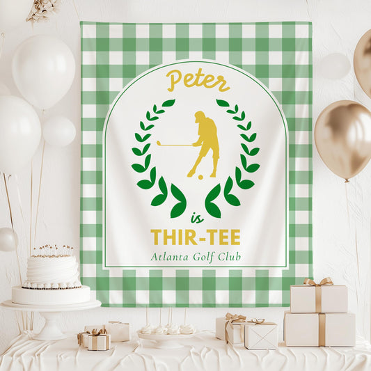 Golf Player Thir Tee Party Banner Golf 30th Birthday Backdrop 30th Birthday Decoration for Him Green 30th Birthday Tapestry Masters Party - LAUMIANstudio