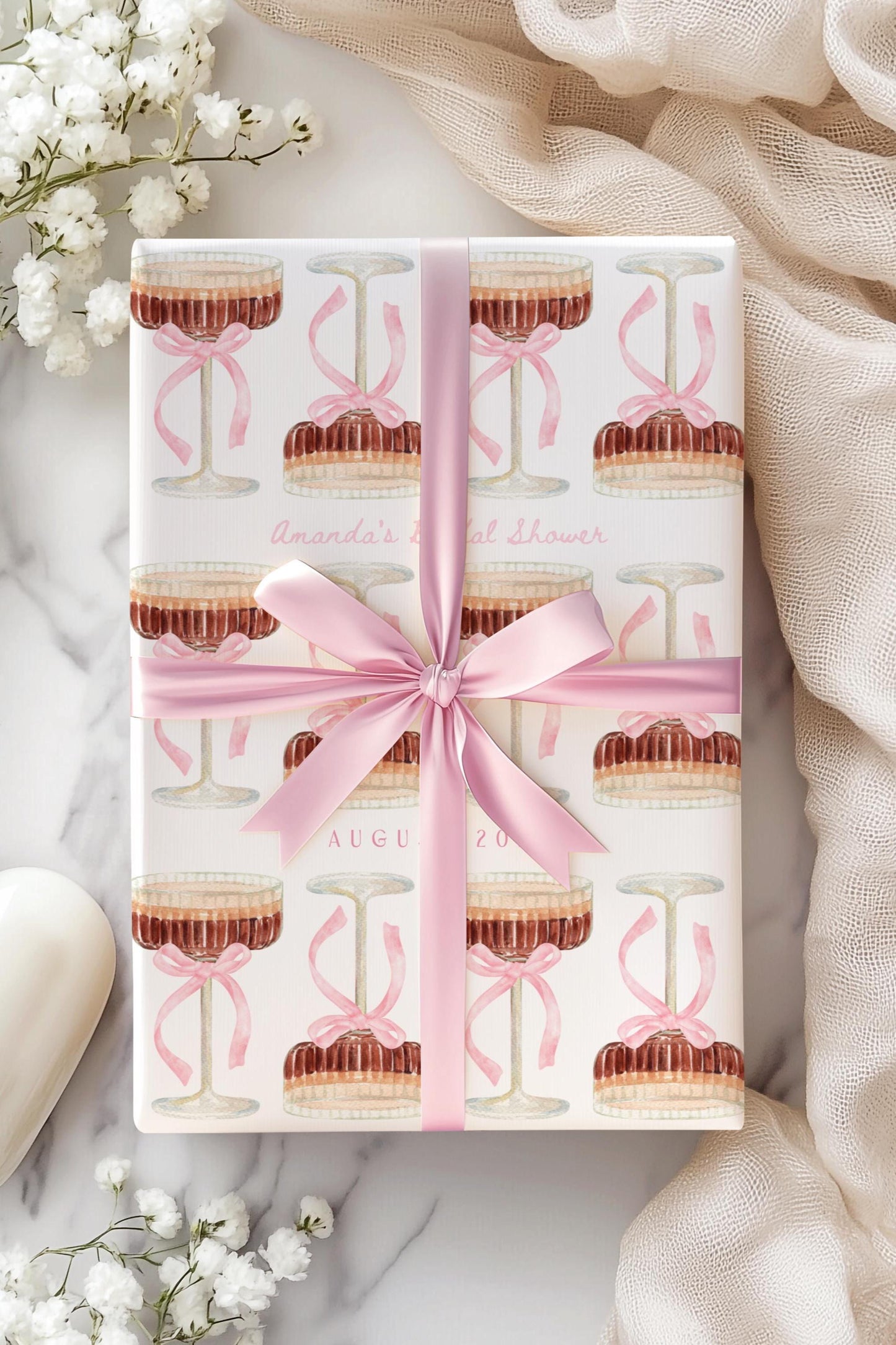 Espresso Martini Gift Wrap Martini Bachelorette Wrapping Paper She's Tying the Know Birthday Wrapping Paper Roll Cocktail Party Gift Wrap - LAUMIANstudio
