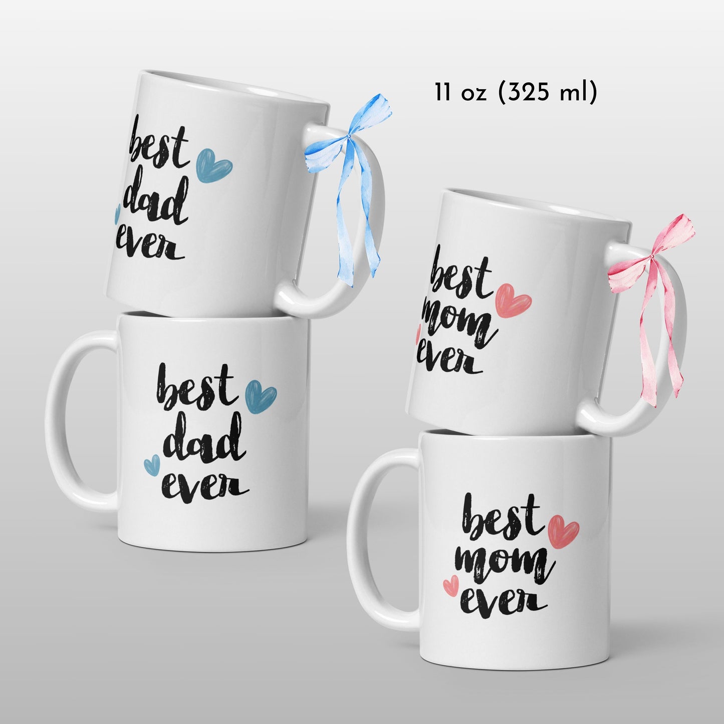 Mug for Best Mom Gift Mother's Day Gift Idea for Mum Love Mug Best Dad Gift Father's Day Gift for Daddy Mommy Matching Cup for Parents Mug - LAUMIANstudio