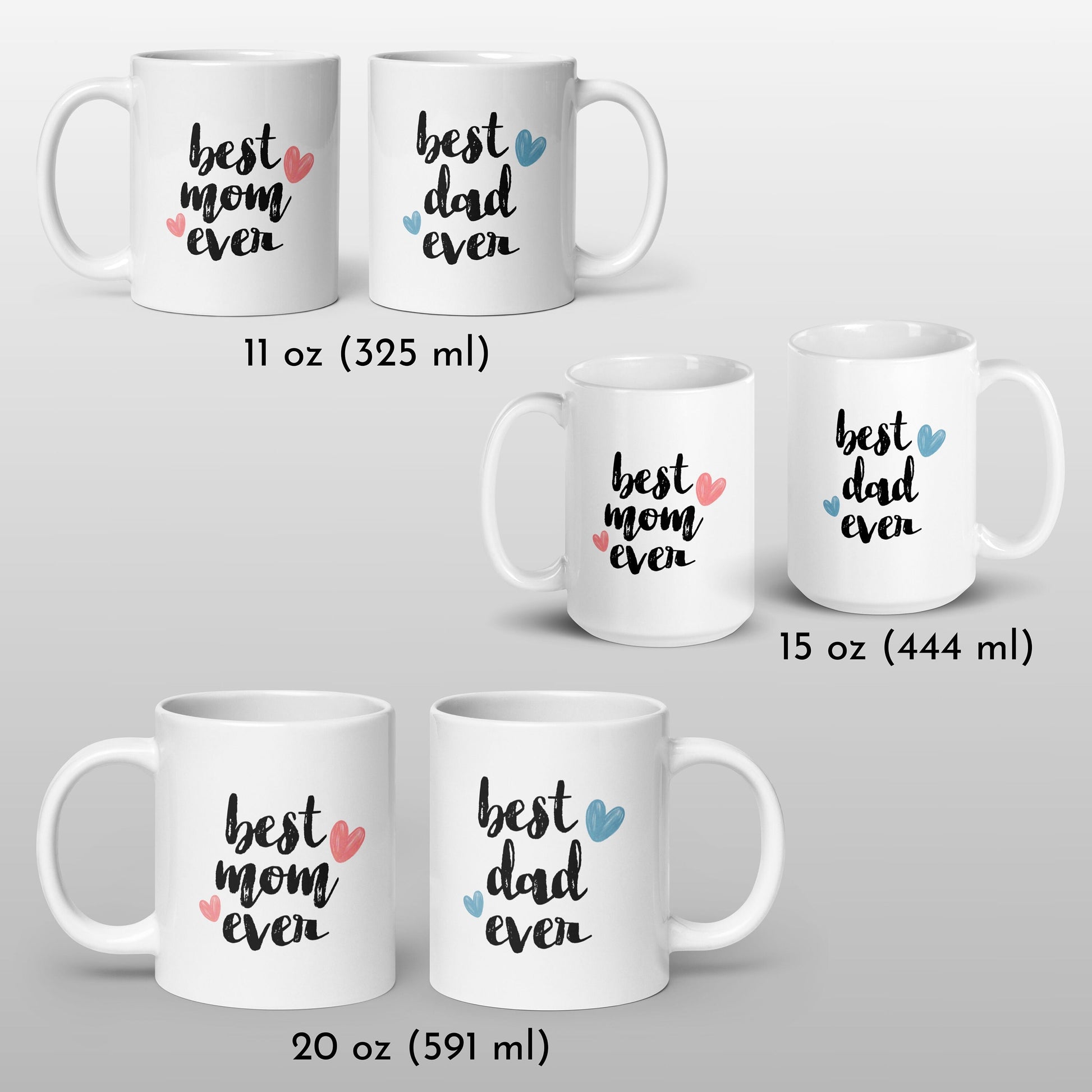 Mug for Best Mom Gift Mother's Day Gift Idea for Mum Love Mug Best Dad Gift Father's Day Gift for Daddy Mommy Matching Cup for Parents Mug - LAUMIANstudio