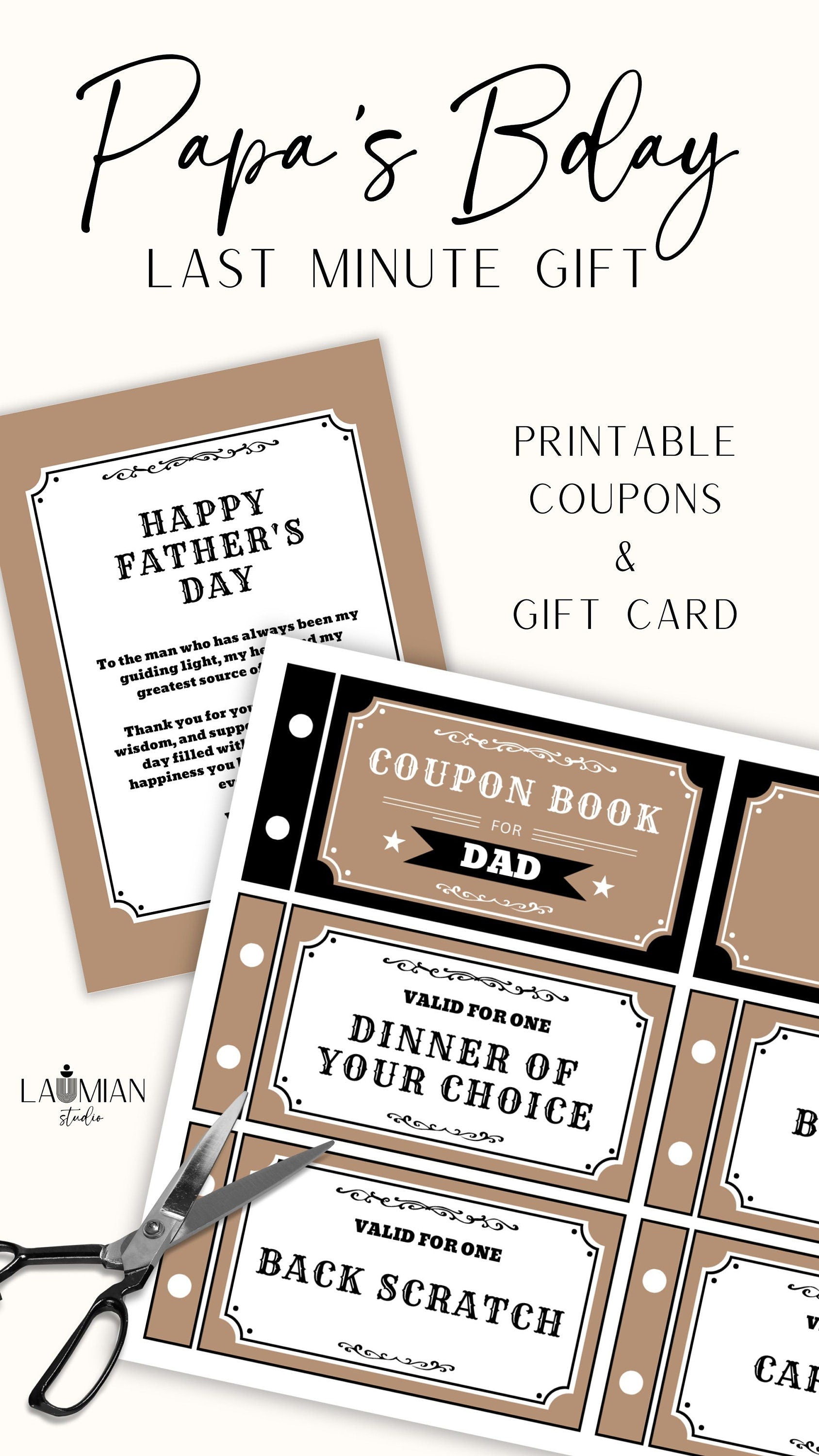 Personalizable Birthday Coupon Book for Dad Custom Gift for Papa Coupon Editable Template Canva Vouchers for Daddy 40th Birthday Gift Dad - LAUMIANstudio