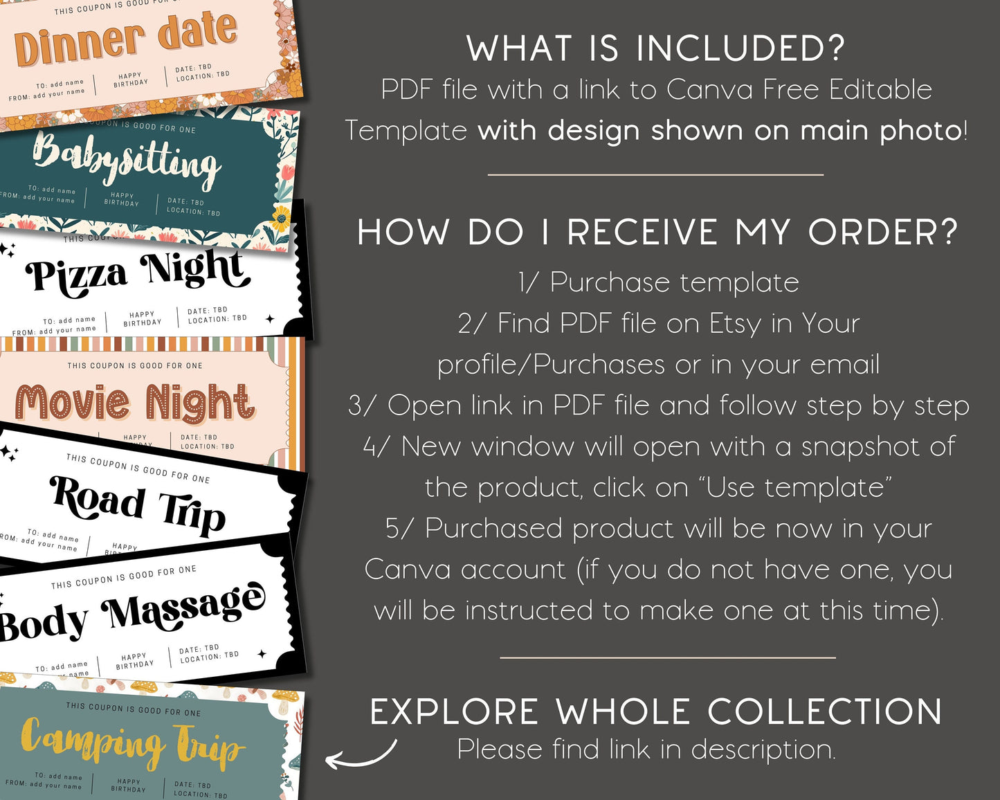 Wildflower Custom Babysitting Coupon Gift for Mama Baby Shower Gift Voucher Editable Template Custom Text Coupon Floral Babysitting Ticket - LAUMIANstudio