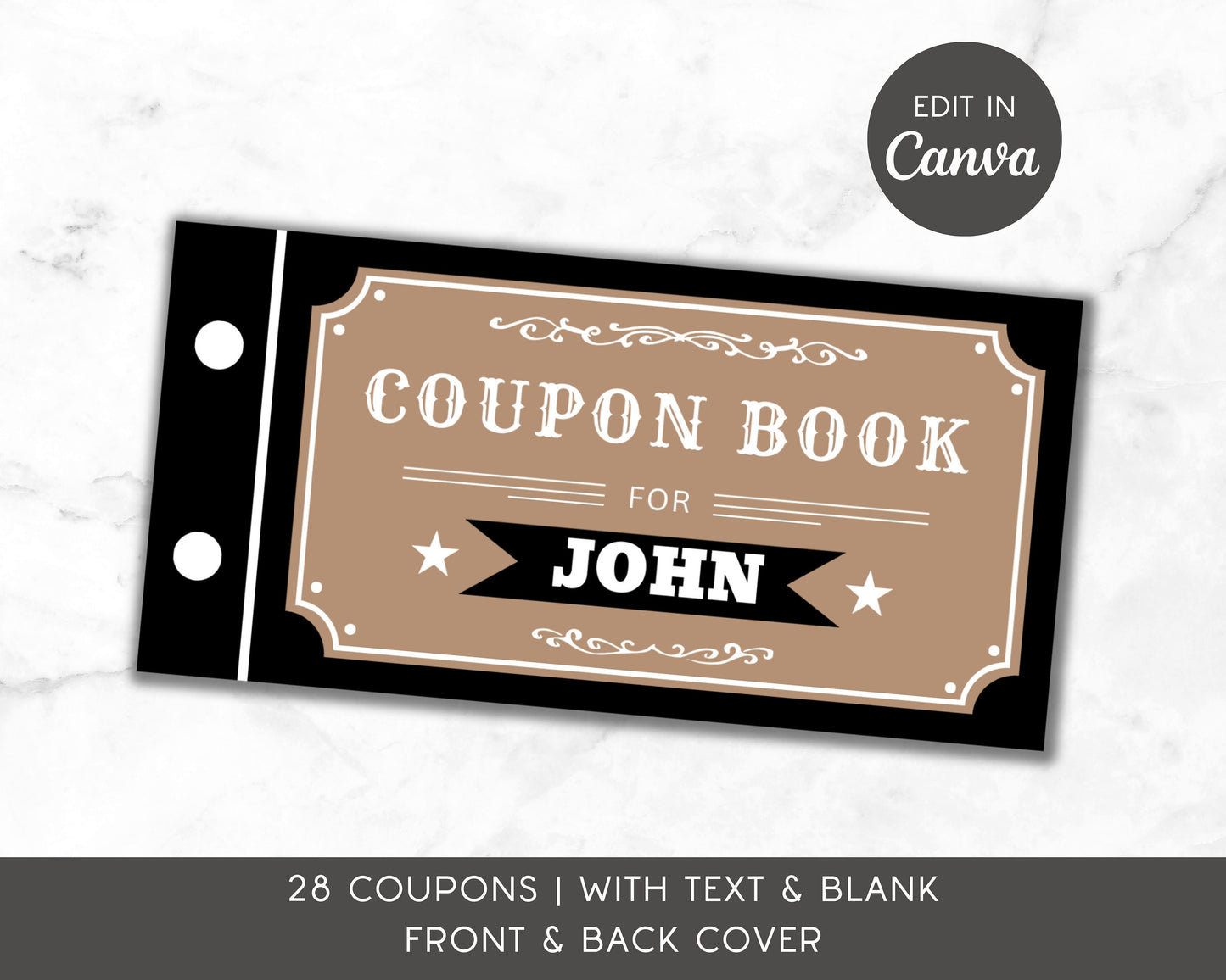 Boyfriend Birthday Coupon Book Custom Cowboy Voucher for Boyfriend Bday Gift Idea for Husband Coupon 50th Birthday Gift Hubby Gift Coupon - LAUMIANstudio
