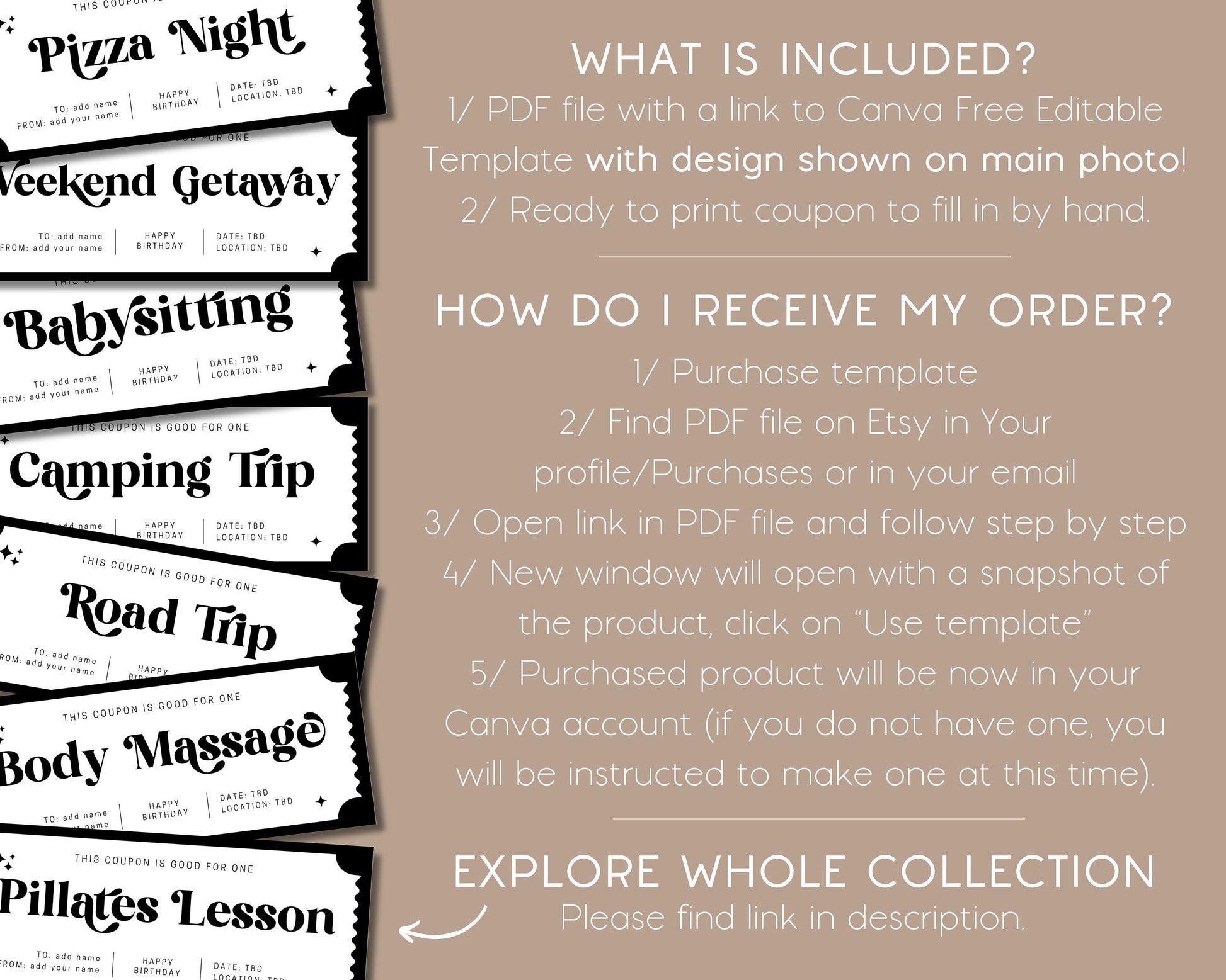 Weekend Getaway Gift Coupon Editable Weekend Together Gift Idea for Working Mom Voucher Birthday Gift Certificate Wife Anniversary Gift Idea - LAUMIANstudio