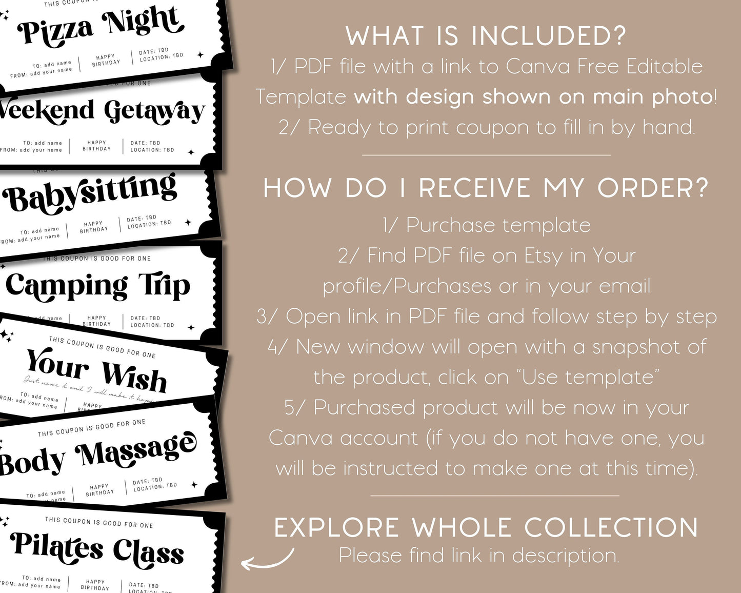 Your Wish Gift Voucher Anniversary Gift Romantic Coupon Editable Template DIY Gift Idea Couple Voucher Birthday Gift Coupon for Girlfriend - LAUMIANstudio