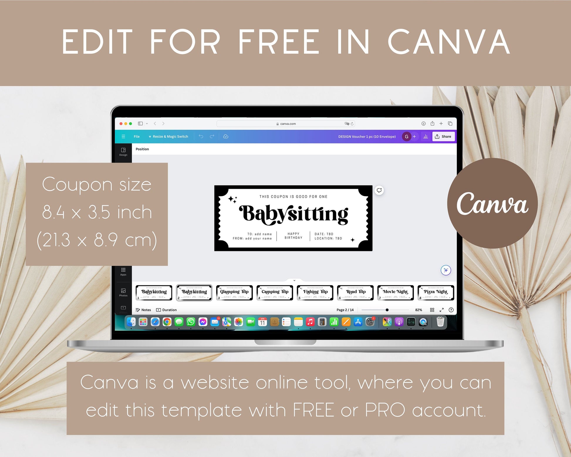 Babysitting Coupon Gift New Mom Babysitting Voucher Editable Babysitting Gift Coupon Template Printable Baby Sitting Ticket Gift Certificate - LAUMIANstudio