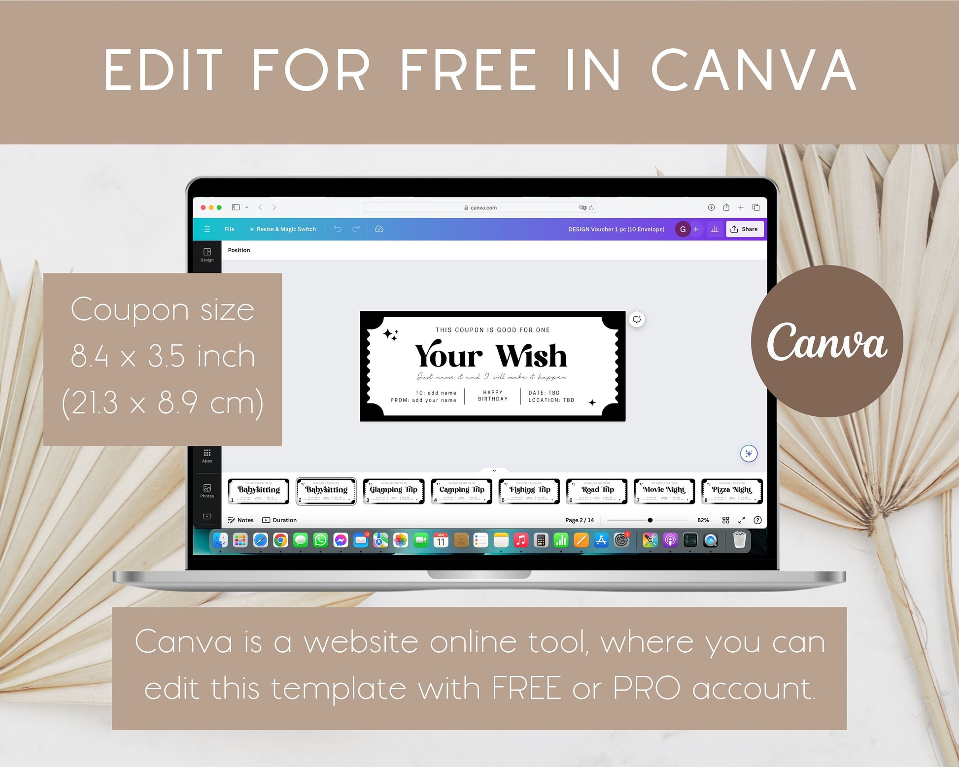 Your Wish Gift Voucher Anniversary Gift Romantic Coupon Editable Template DIY Gift Idea Couple Voucher Birthday Gift Coupon for Girlfriend - LAUMIANstudio