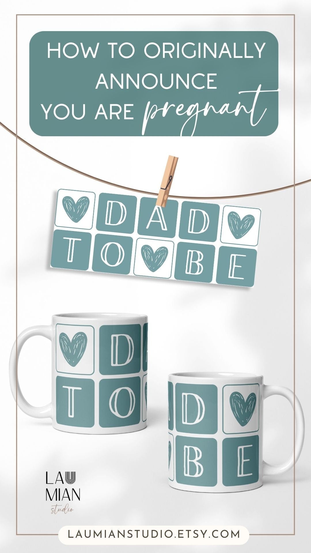 Dad to Be Gift Future Daddy Mug Pregnancy Announcement Gift Idea First Time Dad Gift New Papa Mug Pregnancy Reveal Gift Baby Announcement - LAUMIANstudio