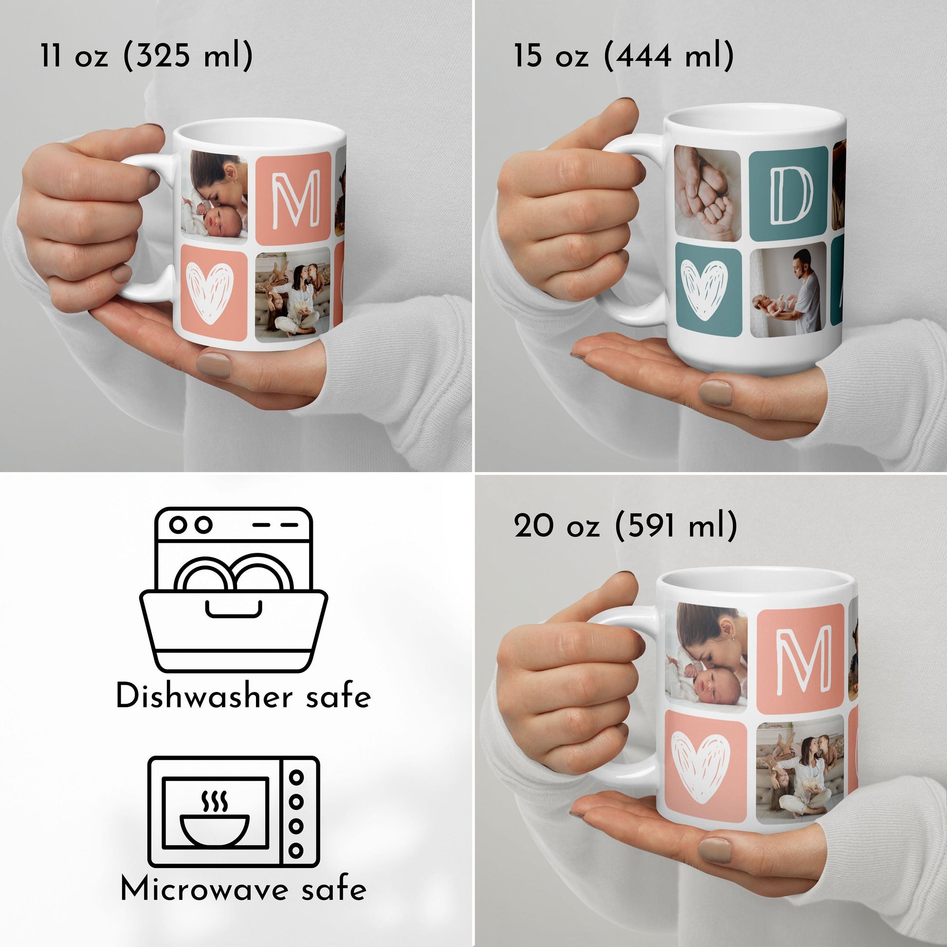 Personalized Photo Mug for Mom Christmas Gift with Kid Photo Keepsake Mommy Birthday Gift from Daughter Mom Coffee Mug - LAUMIANstudio