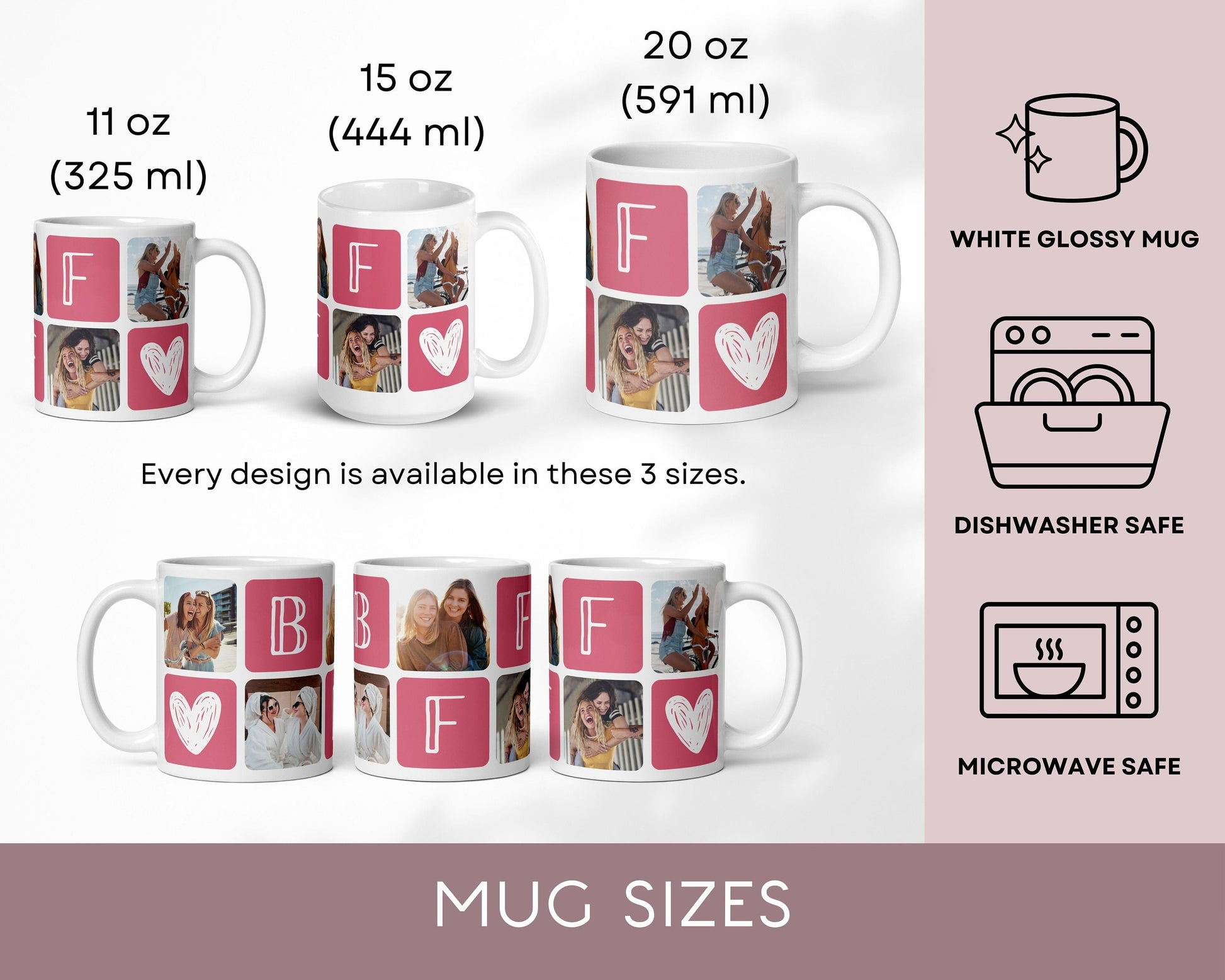 Custom Photo Bestie Mug Best Friend Gift Personalized Bestfriend Gift Photo Friendship Mug National Friendship Day Gift Idea BFF Keepsake - LAUMIANstudio