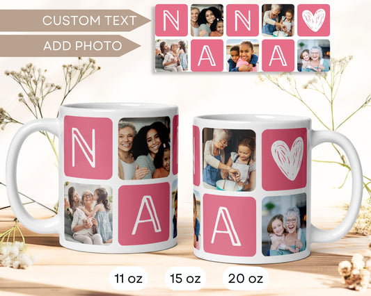 Grandma Photo Mug Custom Mother Day Gift for Gram Grandchildren Photo Gift Idea Grandma Birthday Coffee Mug Picture Keepsake for Grandmother - LAUMIANstudio