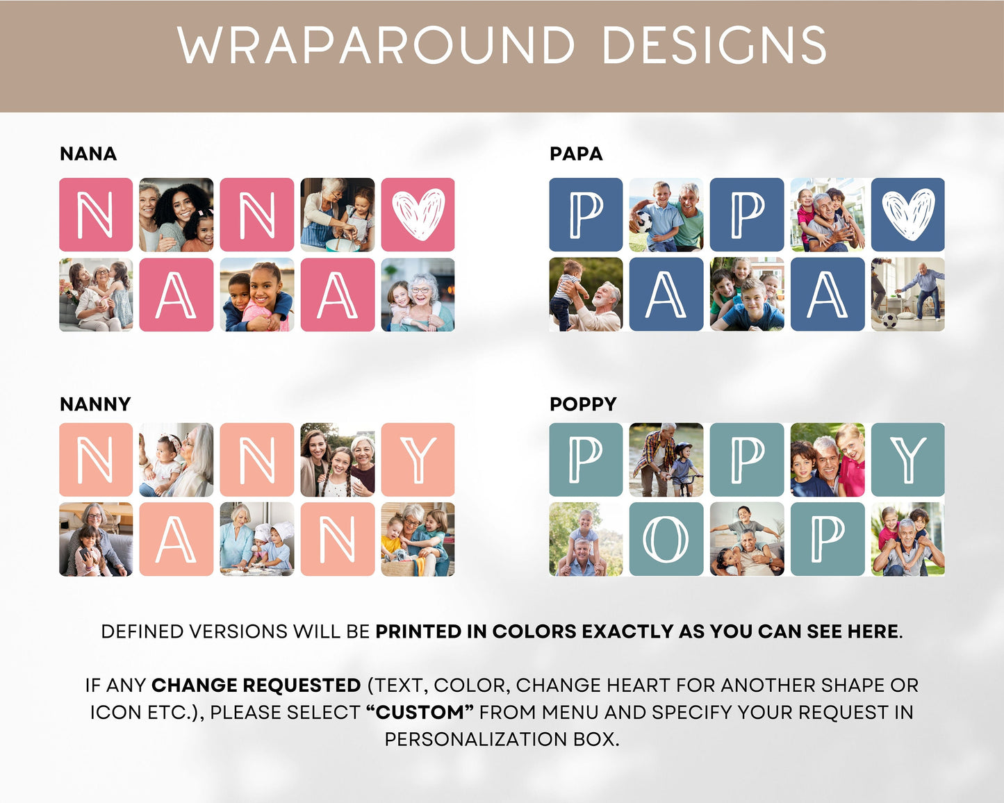 Personalised Grandad Mug Custom Grandpa Photo Mug for Grandad Birthday Gift for PAPA 60th Birthday Gift from Grandchildren Picture Grid Gift - LAUMIANstudio
