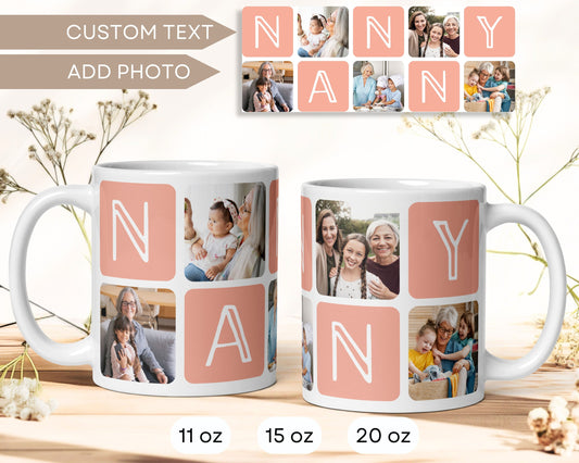 Grandma Photo Mug Christmas Gift for Nanny 70th Birthday Keepsake from Grandchildren Grandma Gift Photo Baby Face Mug Photo Keepsake Granny - LAUMIANstudio