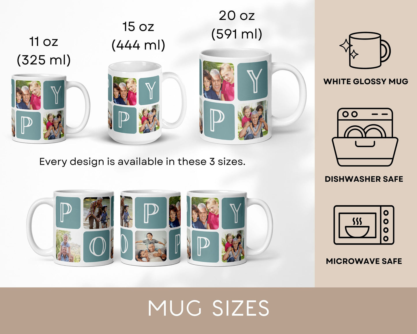 Grandpa Keepsake Family Christmas Gift Grandpa Mug Photo Personalised Gift for Gpa Custom Photo Mug from Grandchildren 70th Birthday Gift - LAUMIANstudio