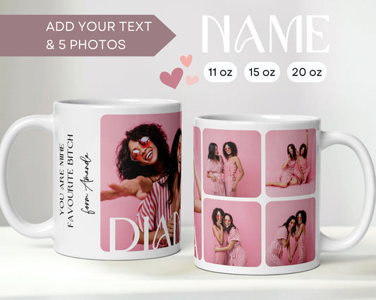 Personalized Mug with Photo Best Friend Christmas Gift Idea Custom Picture Mug for Sister Gift with My Text Mug - LAUMIANstudio
