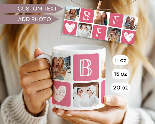 Custom Photo Bestie Mug Best Friend Gift Personalized Bestfriend Gift Photo Friendship Mug National Friendship Day Gift Idea BFF Keepsake - LAUMIANstudio