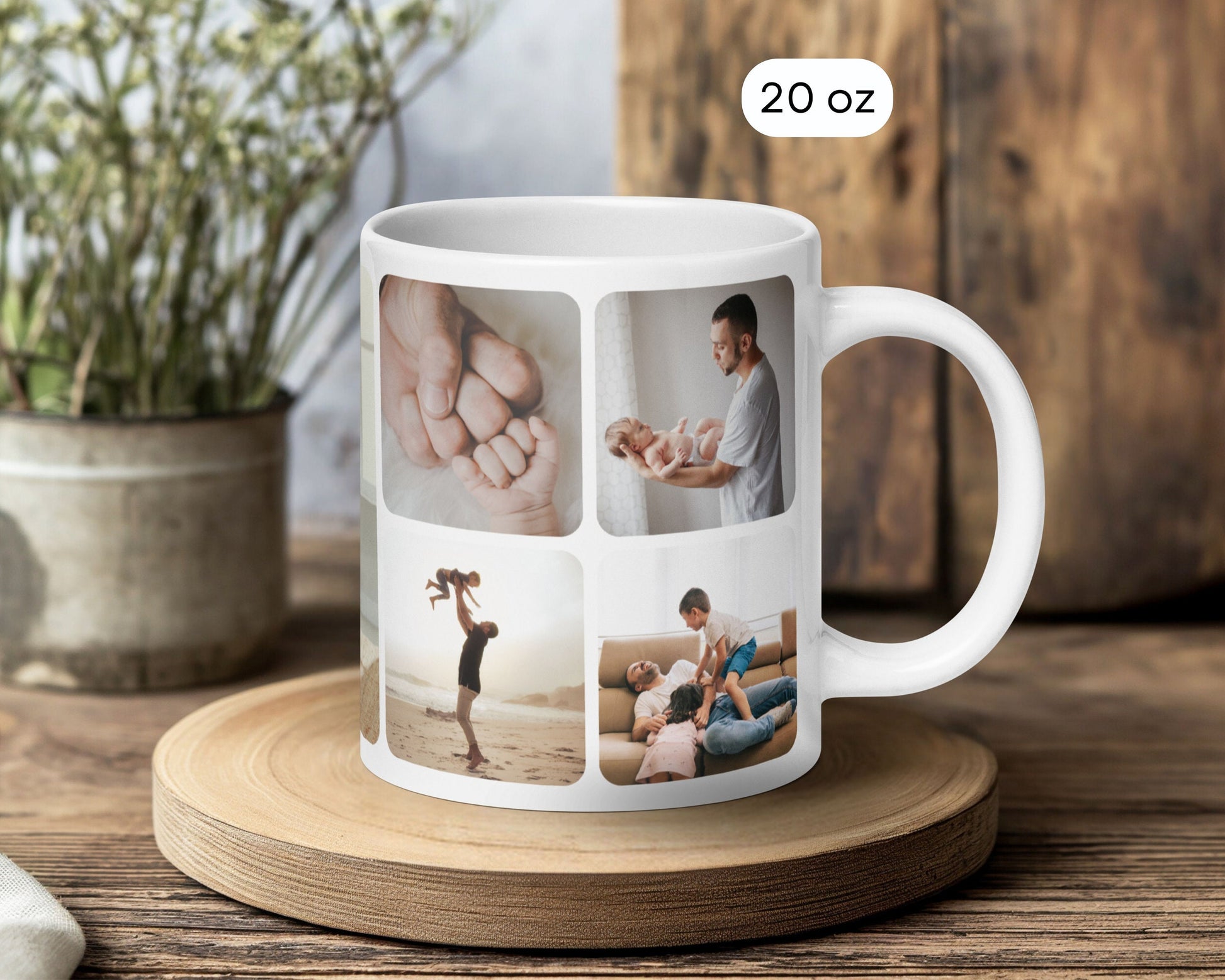 Personalised Photo Mug for Dad Christmas Gift with Kid Photo Custom Ceramic Mug for Daddy Gift with Custom Text Birthday Mug Photo Keepsake - LAUMIANstudio