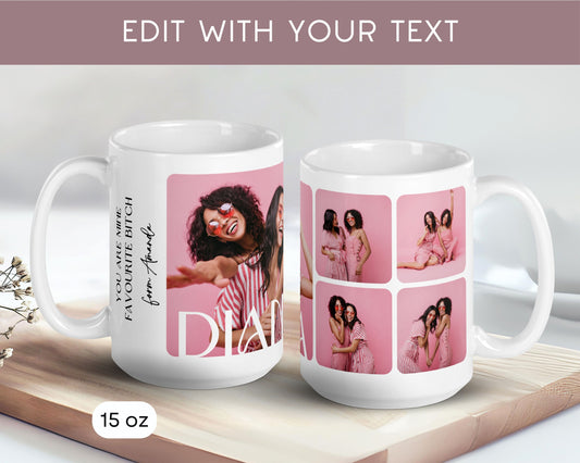Personalized Mug with Photo Best Friend Christmas Gift Idea Custom Picture Mug for Sister Gift with My Text Mug - LAUMIANstudio