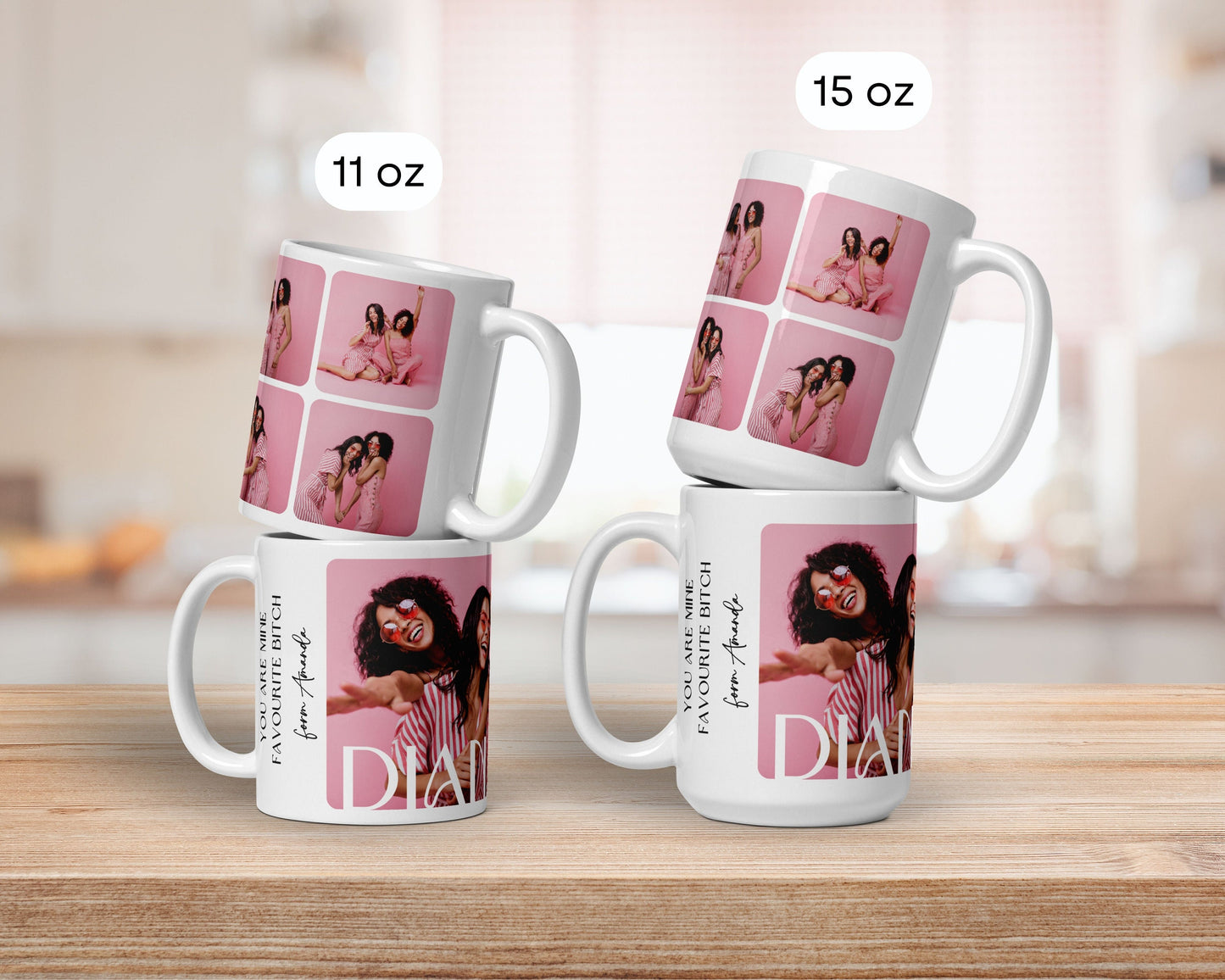 Personalized Mug with Photo Best Friend Christmas Gift Idea Custom Picture Mug for Sister Gift with My Text Mug - LAUMIANstudio