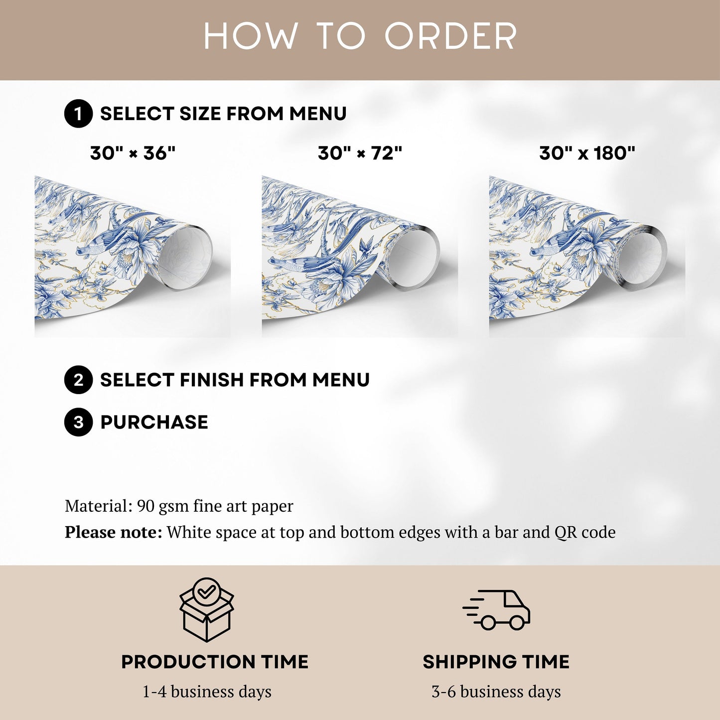 Elegant Chinoiserie Wrapping Paper Luxury Blue Gold Chinoiserie Gift Wrap Wedding Something Blue Present Wrap Paper Roll Luxury Wedding Wrap - LAUMIANstudio