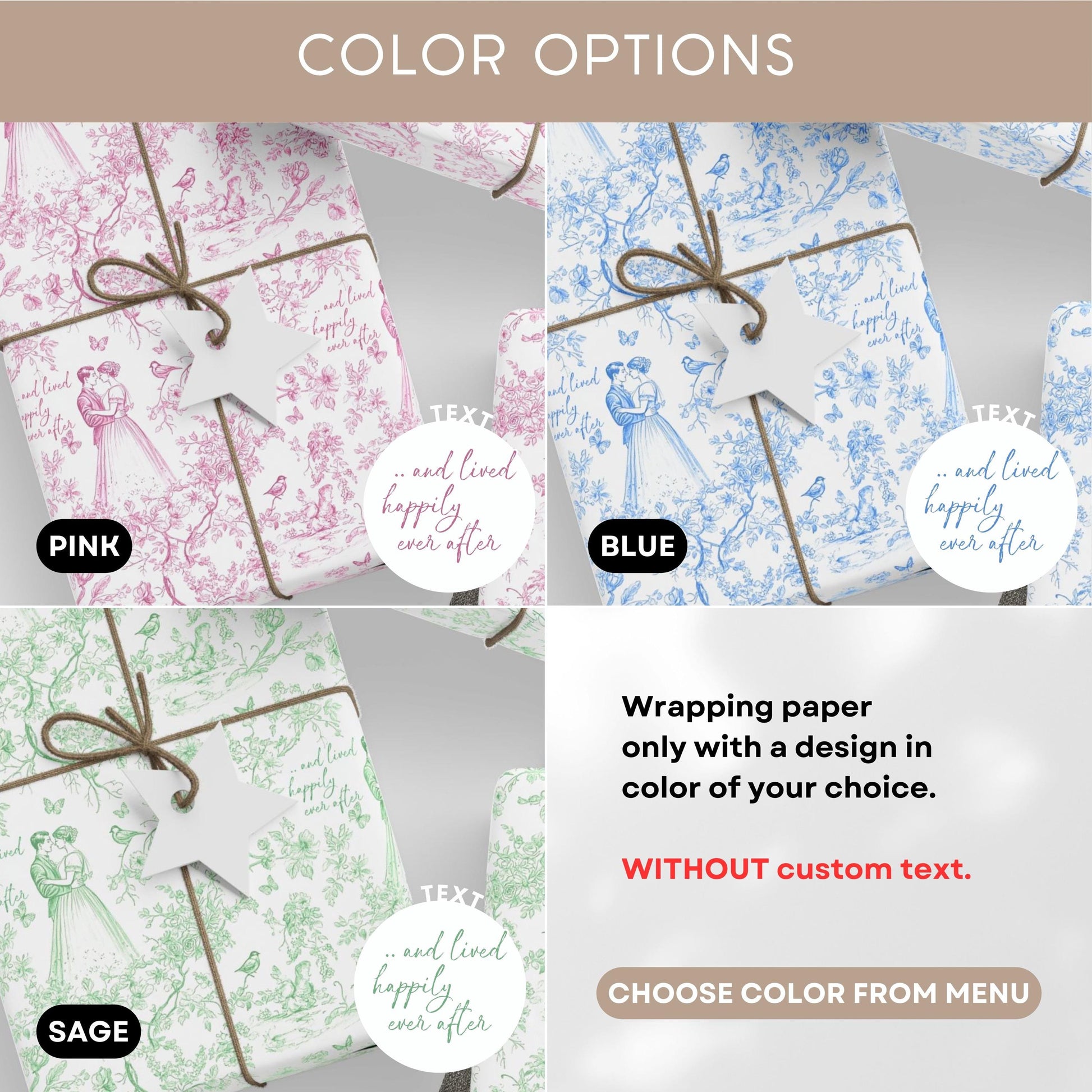 Blue Toile Wedding Gift Wrapping Paper Floral Wedding Gift Wrap Personalized Chinoiserie Wedding Gift Wrap French Blue Before I Do Gift Wrap - LAUMIANstudio