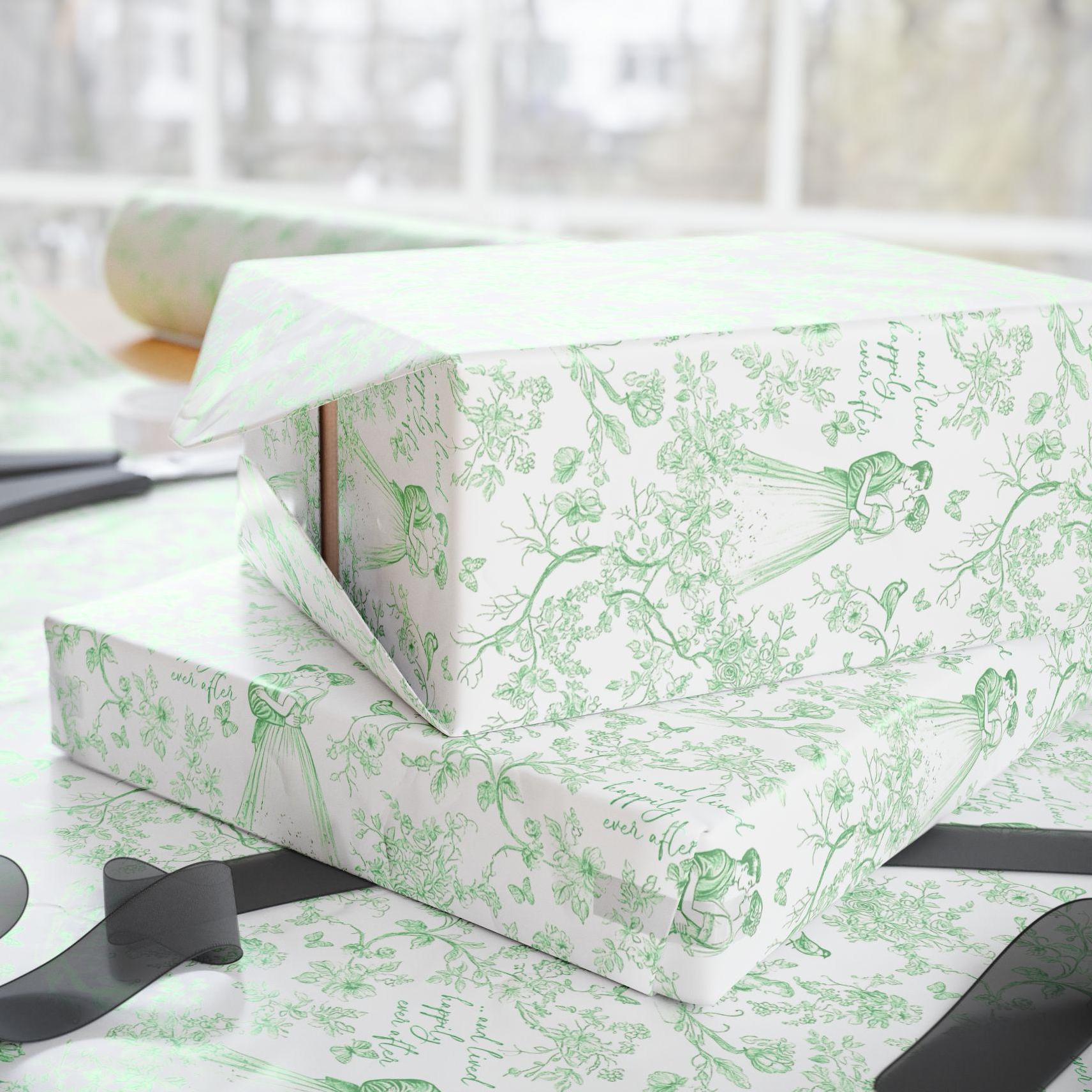 Blue Toile Wedding Gift Wrapping Paper Floral Wedding Gift Wrap Personalized Chinoiserie Wedding Gift Wrap French Blue Before I Do Gift Wrap - LAUMIANstudio