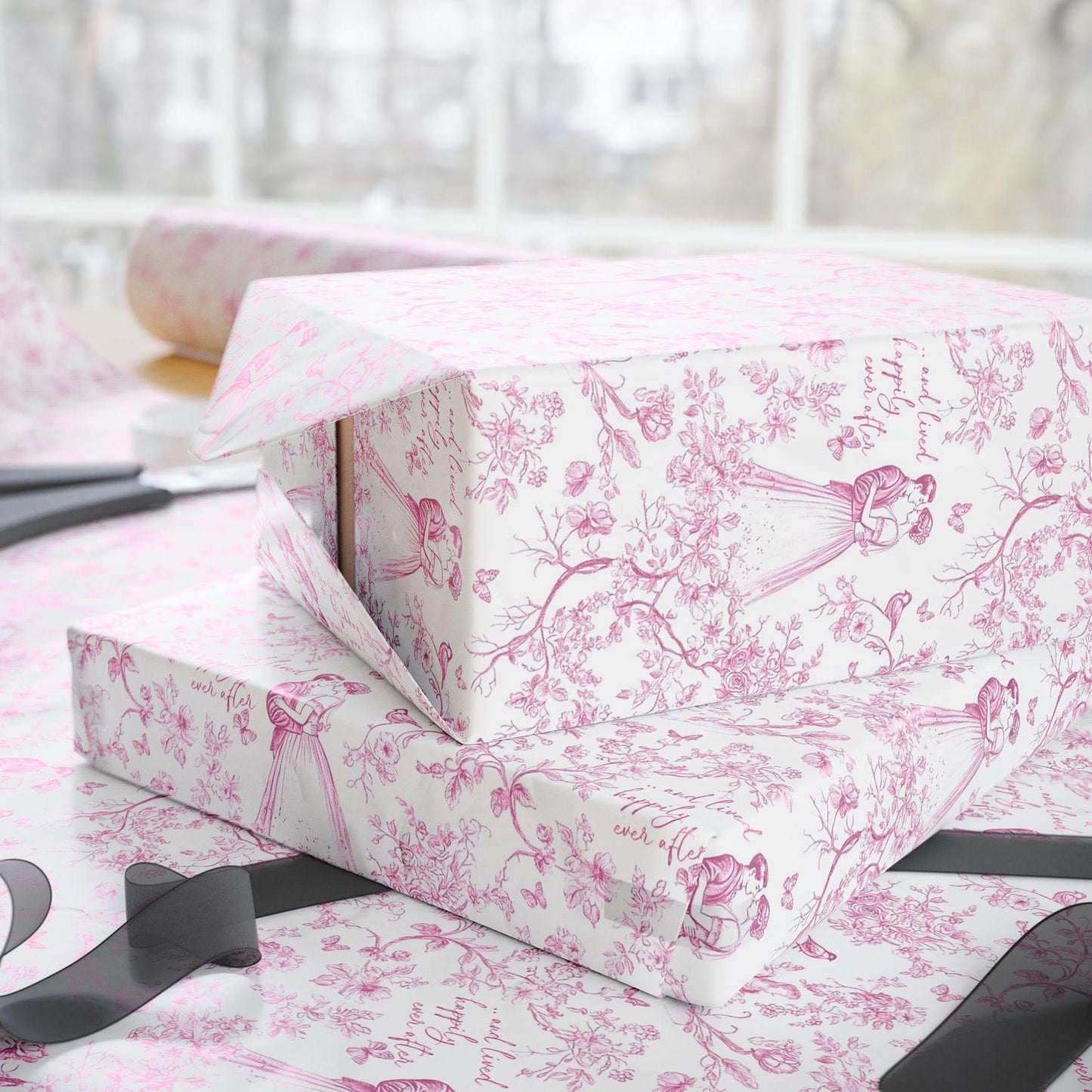 Personalized Wedding Wrapping Paper Toile Sage Green Gift Wrap Mr and Mrs Name Wrapping Paper Roll Wedding Date Gift Wrap Chinoiserie Floral - LAUMIANstudio
