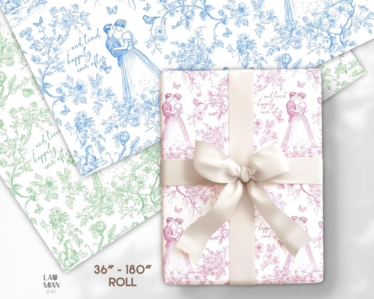 Bridal Shower Gift Wrap Personalizable Wedding Wrapping Paper Bride and Groom Name Large Gift Paper Wedding Date Gift Wrapping Bridal Shower - LAUMIANstudio