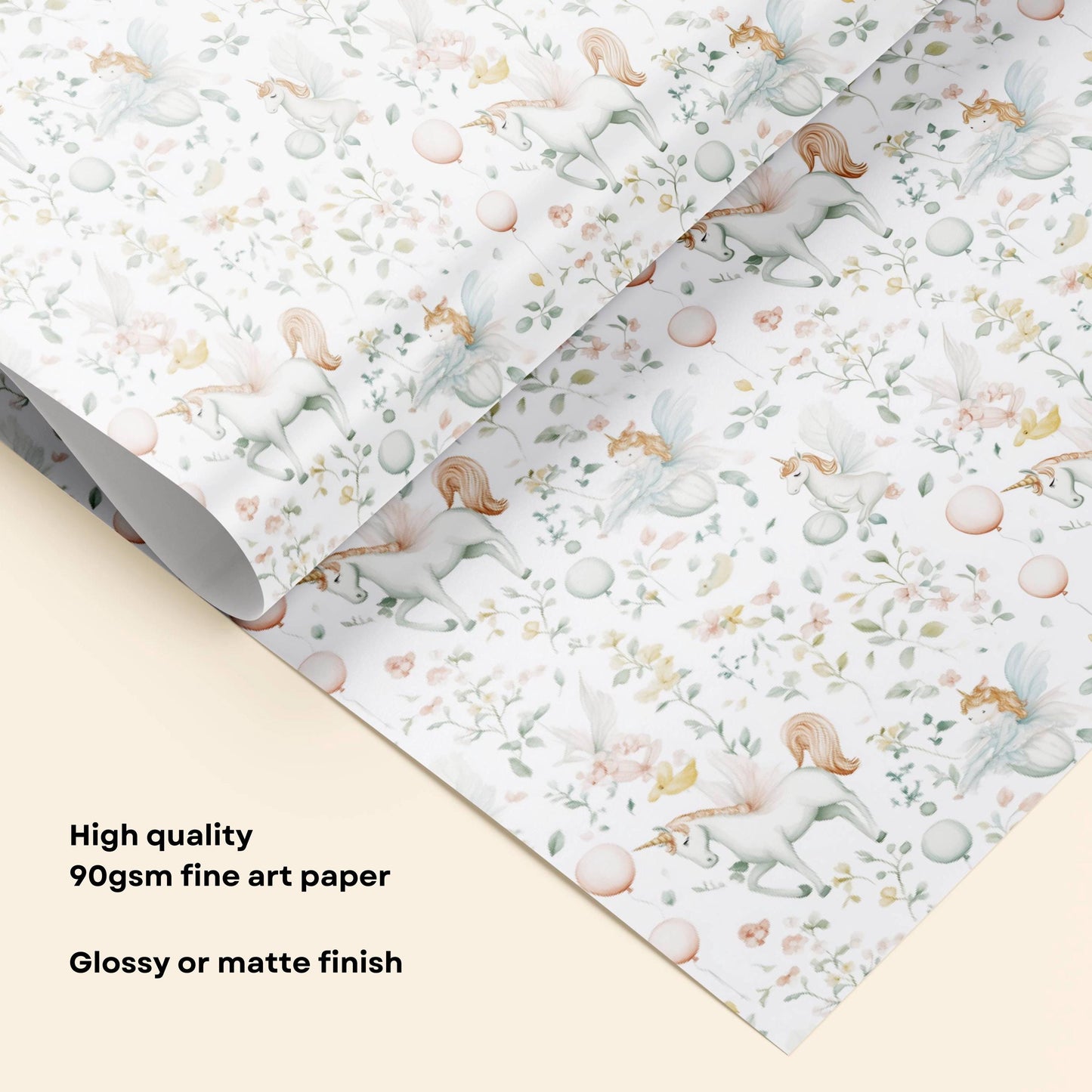 Girl Birthday Gift Wrap Unicorn Wrapping Paper Toile Unicorn Birthday Party Decor Toile de Jouy Present Wrap 6th Birthday Gift Wrap Unicorn - LAUMIANstudio