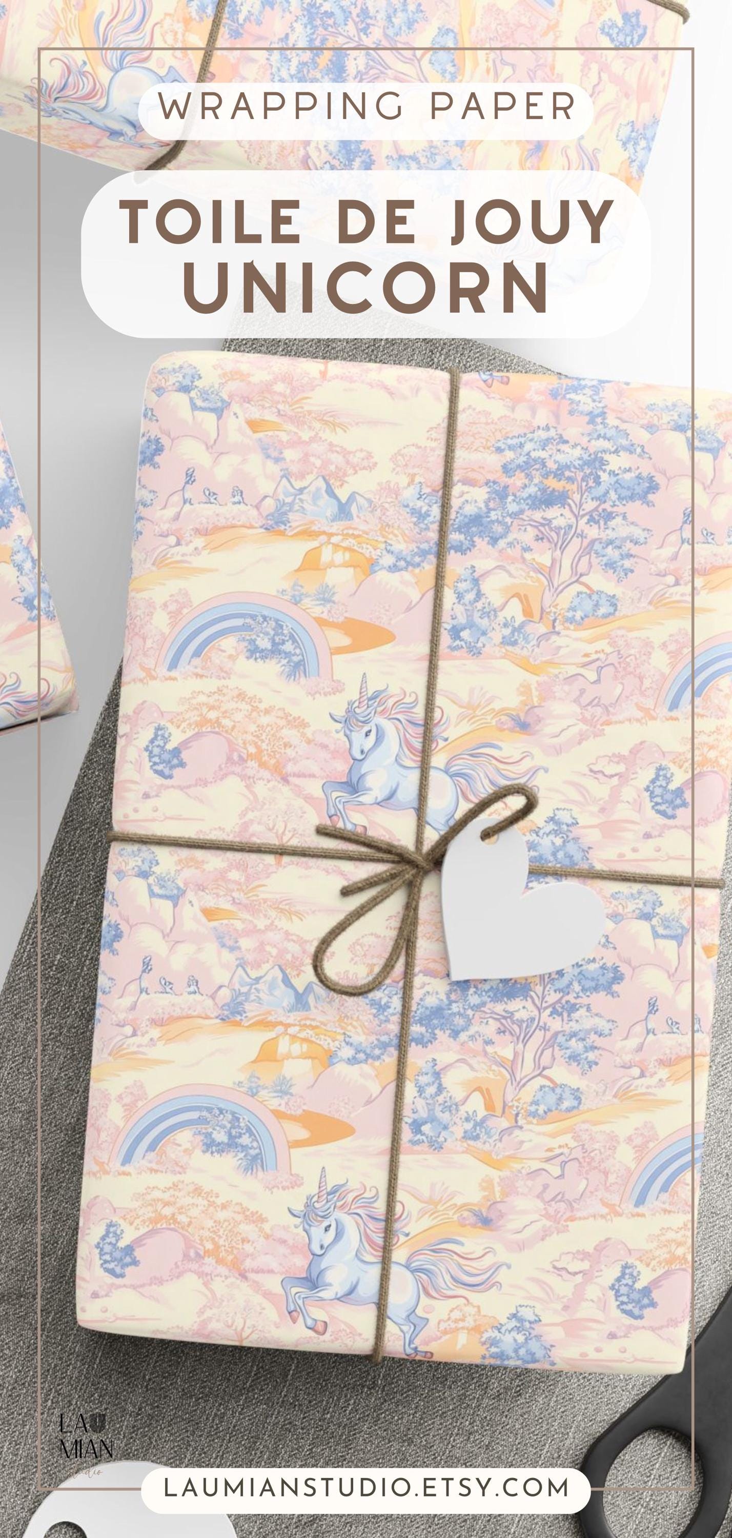 Girl Unicorn Wrapping Paper Pastel Unicorn Present Wrap Unicorn Birthday Gift Wrap Pastel Rainbow Party Wrap Unicorn Party Supplies Rainbow - LAUMIANstudio