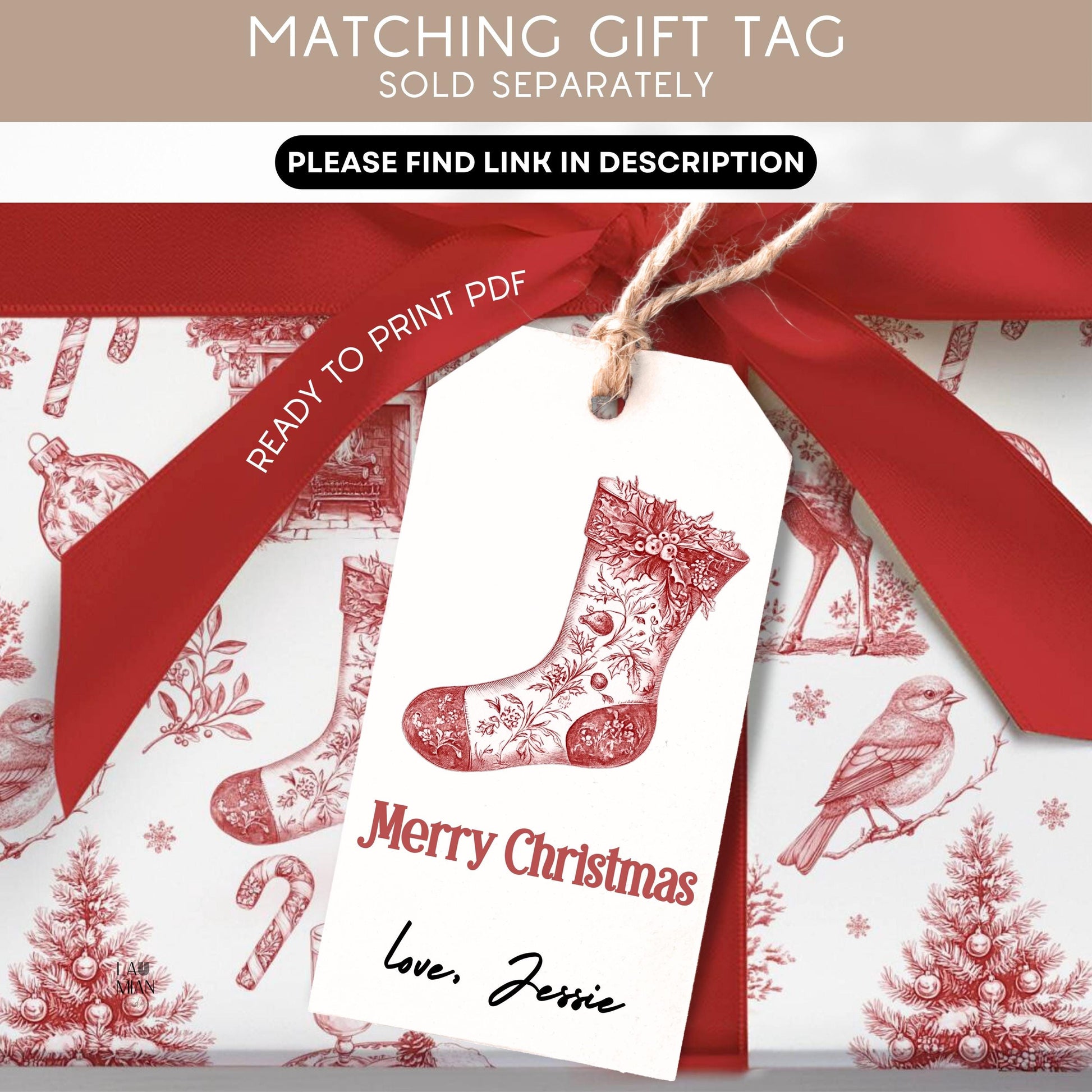 Vintage Blue Christmas Wrapping Paper Old Fashioned Gift Wrap Grandma Christmas Gift Wrap Traditional Print Gift Paper Vintage Toile Blue - LAUMIANstudio