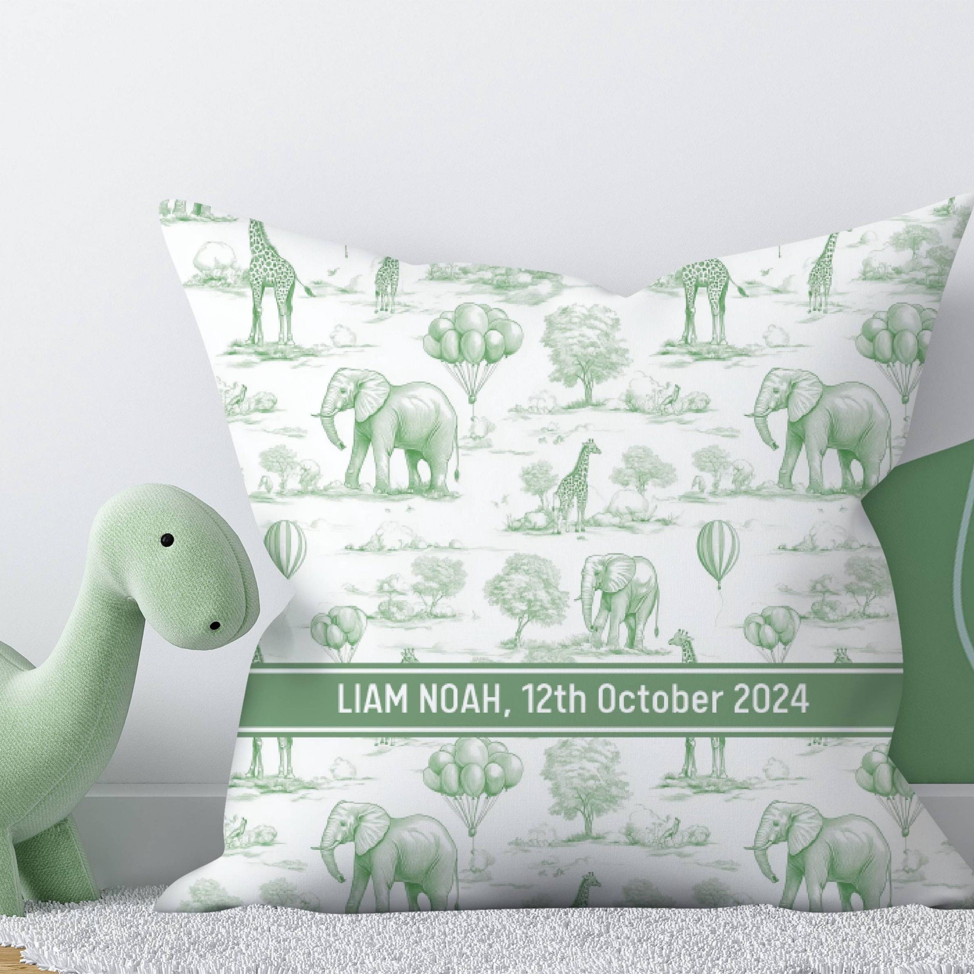 Toile Art Pillow Cover Nursery Safari Pillow Custom Baby Shower Gift Luxury Cushion Cover Elephant Chinoiserie Pillow Kid Toile de Jouy Case - LAUMIANstudio