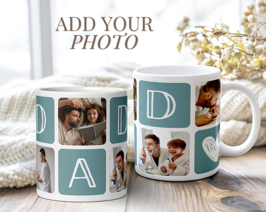 Picture Mug for Dad Gift Christmas Mug with Kid Photo Birthday Gift for Dad Custom Family Mug Papa Mug Photo Keepsake Gift Anniversary - LAUMIANstudio