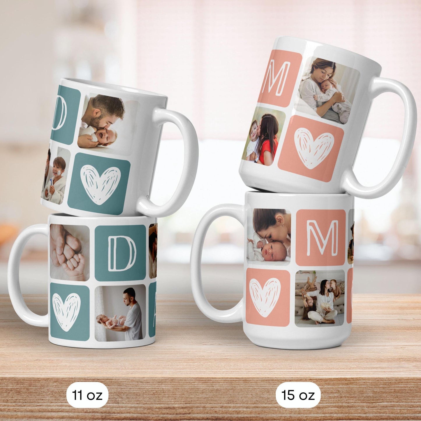 Picture Mug for Dad Gift Christmas Mug with Kid Photo Birthday Gift for Dad Custom Family Mug Papa Mug Photo Keepsake Gift Anniversary - LAUMIANstudio
