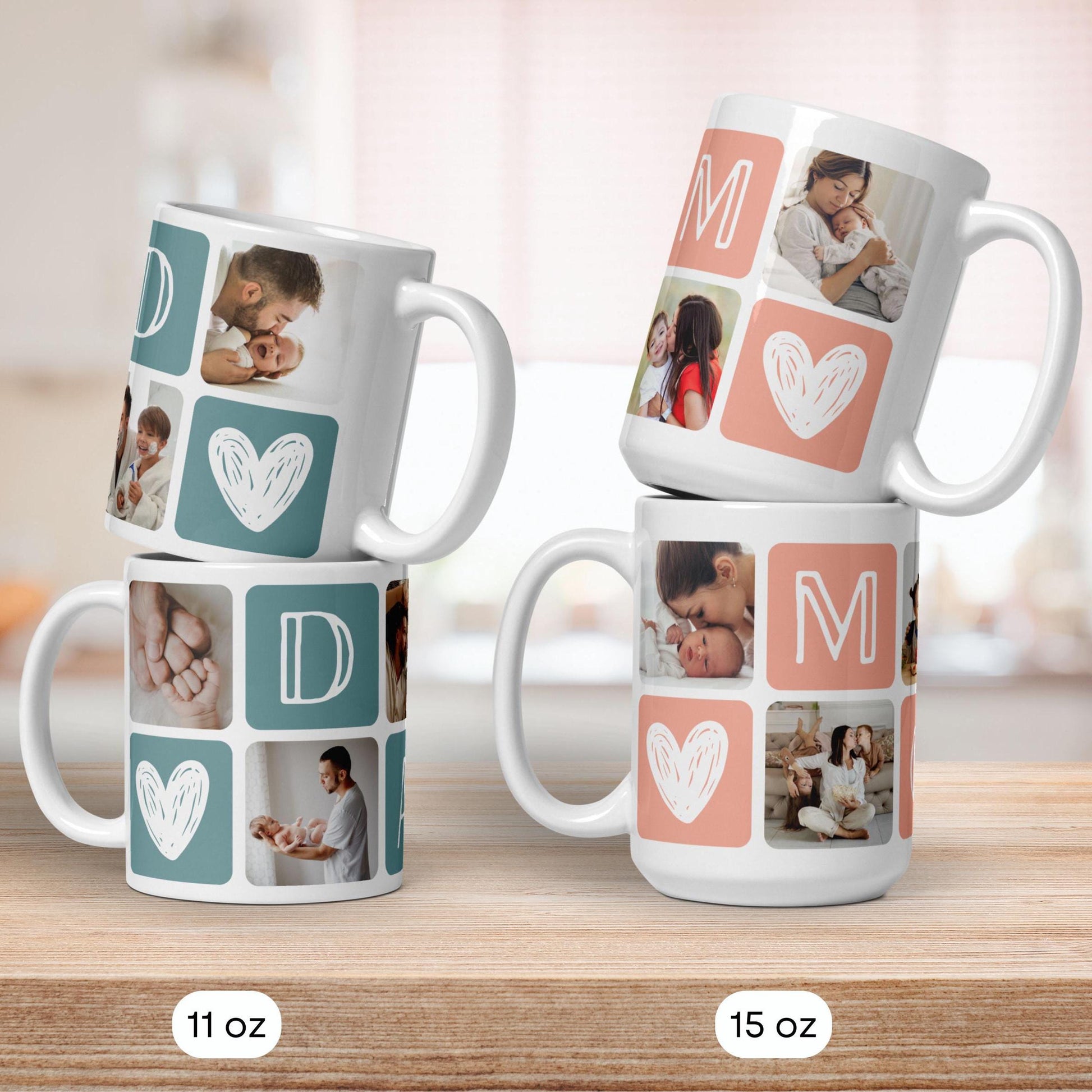 Picture Mug for Dad Gift Christmas Mug with Kid Photo Birthday Gift for Dad Custom Family Mug Papa Mug Photo Keepsake Gift Anniversary - LAUMIANstudio