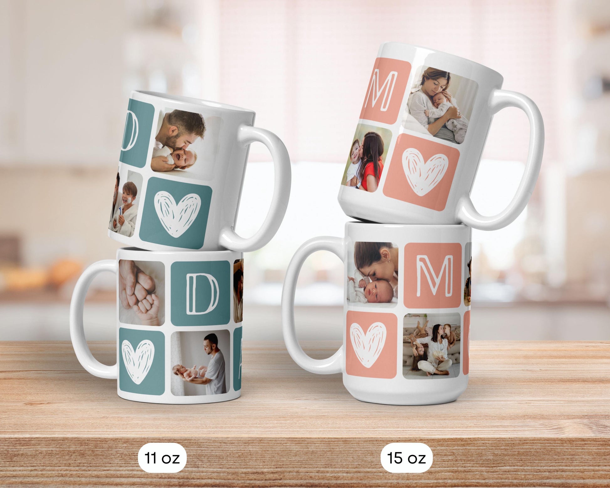 Personalized Photo Mug for Mom Christmas Gift with Kid Photo Keepsake Mommy Birthday Gift from Daughter Mom Coffee Mug - LAUMIANstudio