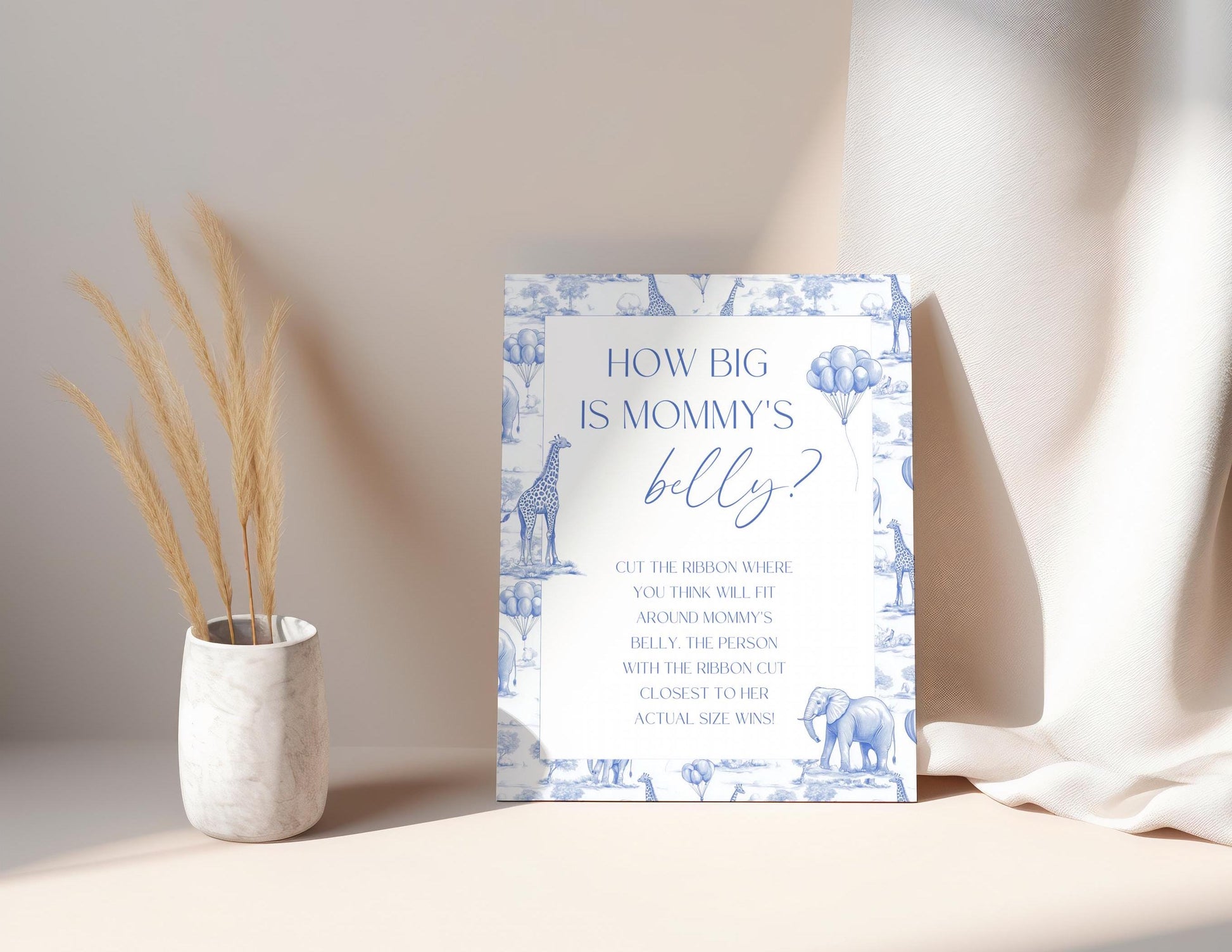 Safari Toile Baby Shower Sign Bundle Elegant Baby Shower Sign French Blue Decor Baby Boy Shower Printable Sign to Frame Baby Shower Party - LAUMIANstudio