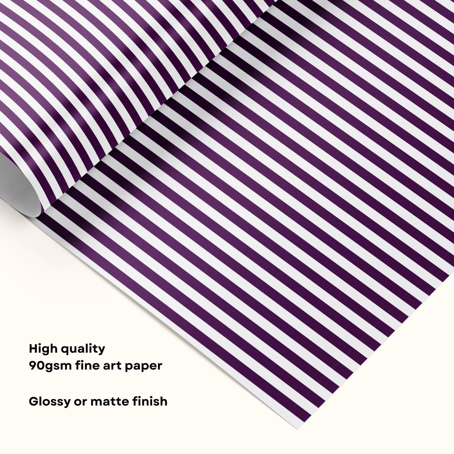 Luxury Striped Gift Wrapping Paper Roll for Her Purple Elegant Christmas Gift Wrap Chic Holiday Wrapping Paper Roll for Charity Gift Wrap - LAUMIANstudio
