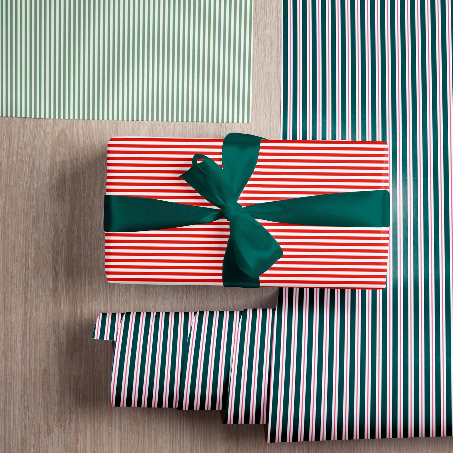 Red Candy Striped Gift Wrapping Paper Red White Stripes Christmas Wrapping Paper Roll Holiday Classic Red Gift Wrap Classic Stripes Paper - LAUMIANstudio