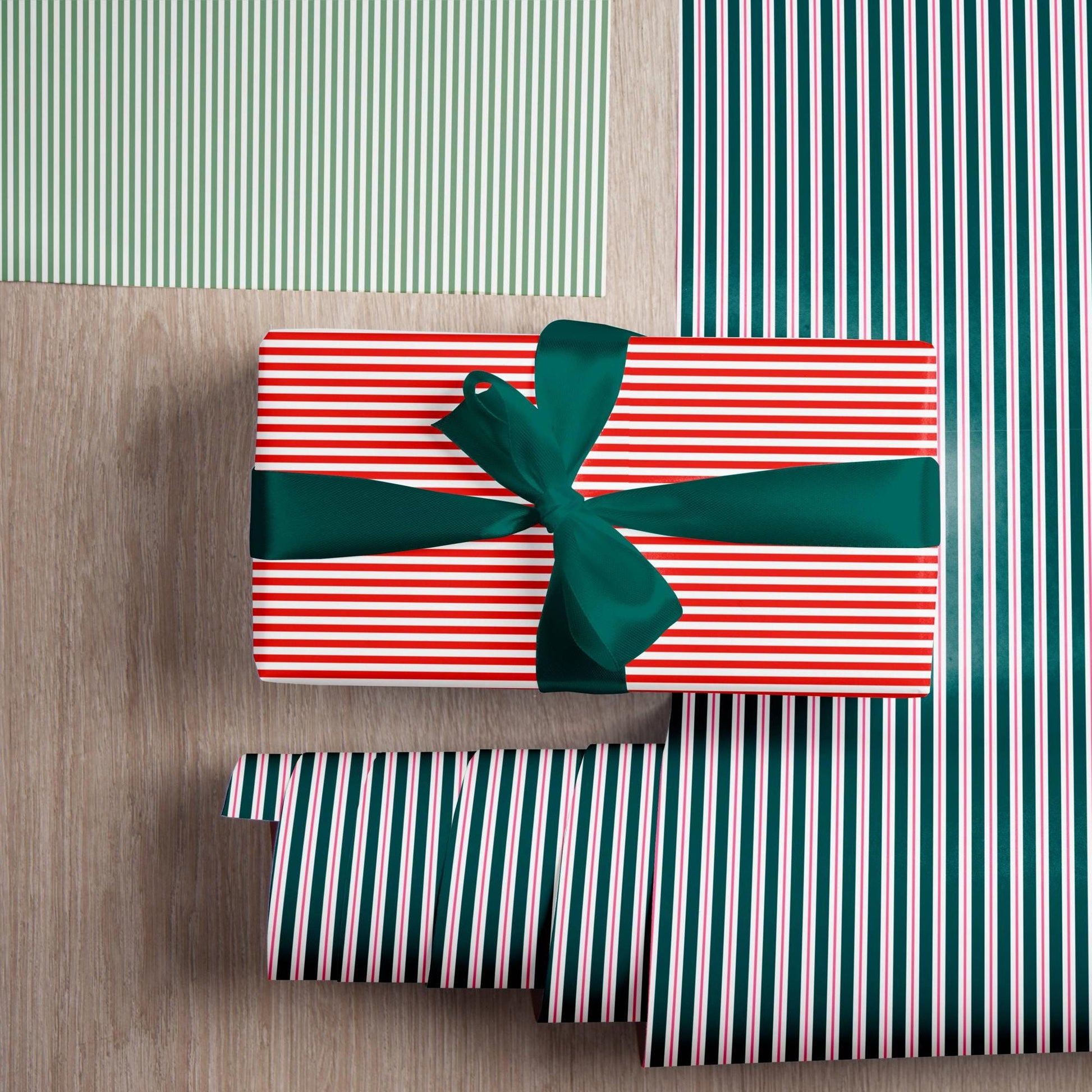 Red Candy Striped Gift Wrapping Paper Red White Stripes Christmas Wrapping Paper Roll Holiday Classic Red Gift Wrap Classic Stripes Paper - LAUMIANstudio
