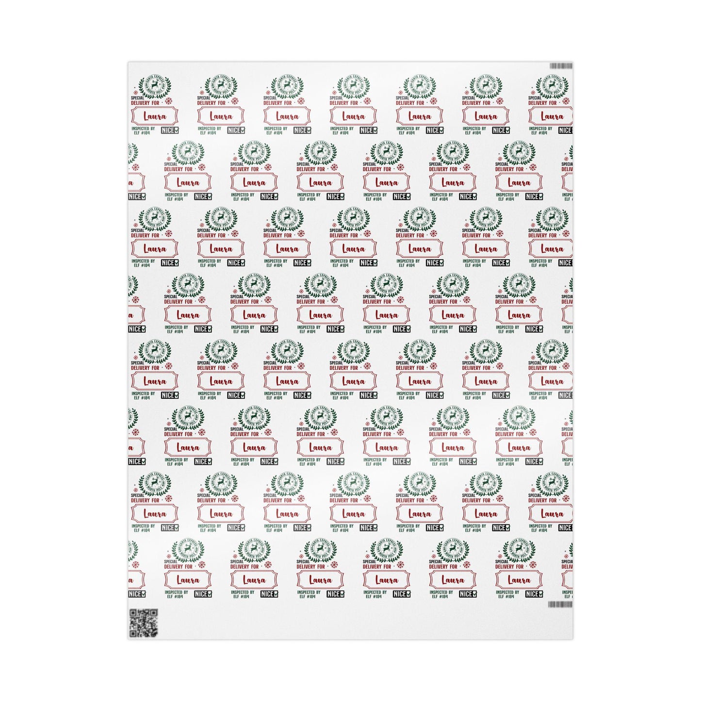 Custom Name Santa Delivery Wrapping Paper Roll Christmas Gift Delivered from Santa Wrapping Paper Girl Santa Express North Pole Gift Wrap - LAUMIANstudio