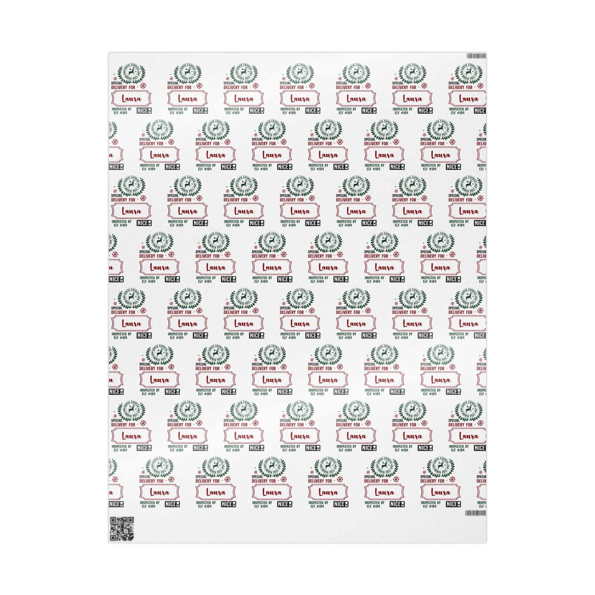 Custom Name Santa Delivery Wrapping Paper Roll Christmas Gift Delivered from Santa Wrapping Paper Girl Santa Express North Pole Gift Wrap - LAUMIANstudio