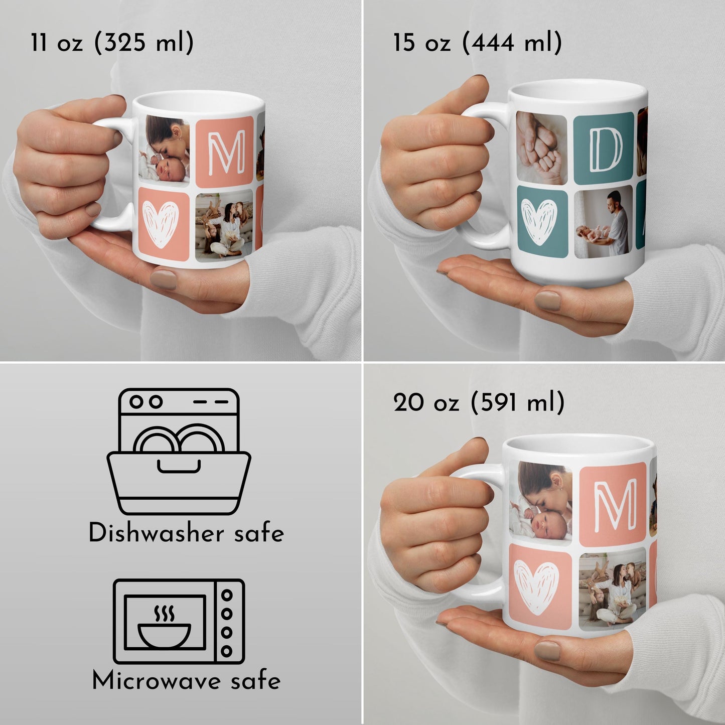 Picture Mug for Dad Gift Christmas Mug with Kid Photo Birthday Gift for Dad Custom Family Mug Papa Mug Photo Keepsake Gift Anniversary - LAUMIANstudio