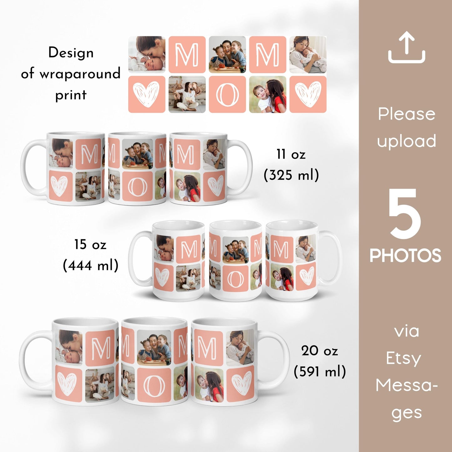 Mothers Day Mug with Photo Gift for Mom Personalized Mothers Day Gift Idea Mom Birthday Photo Cup From Daughter Coffee Mug Custom Photo Cup - LAUMIANstudio